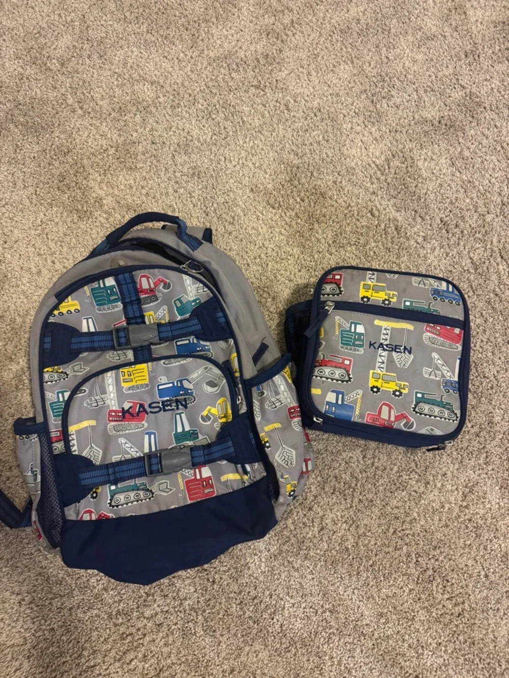 Pottery Barn Construction Backpack with Lunch Bag